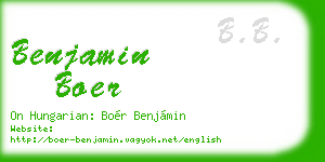 benjamin boer business card